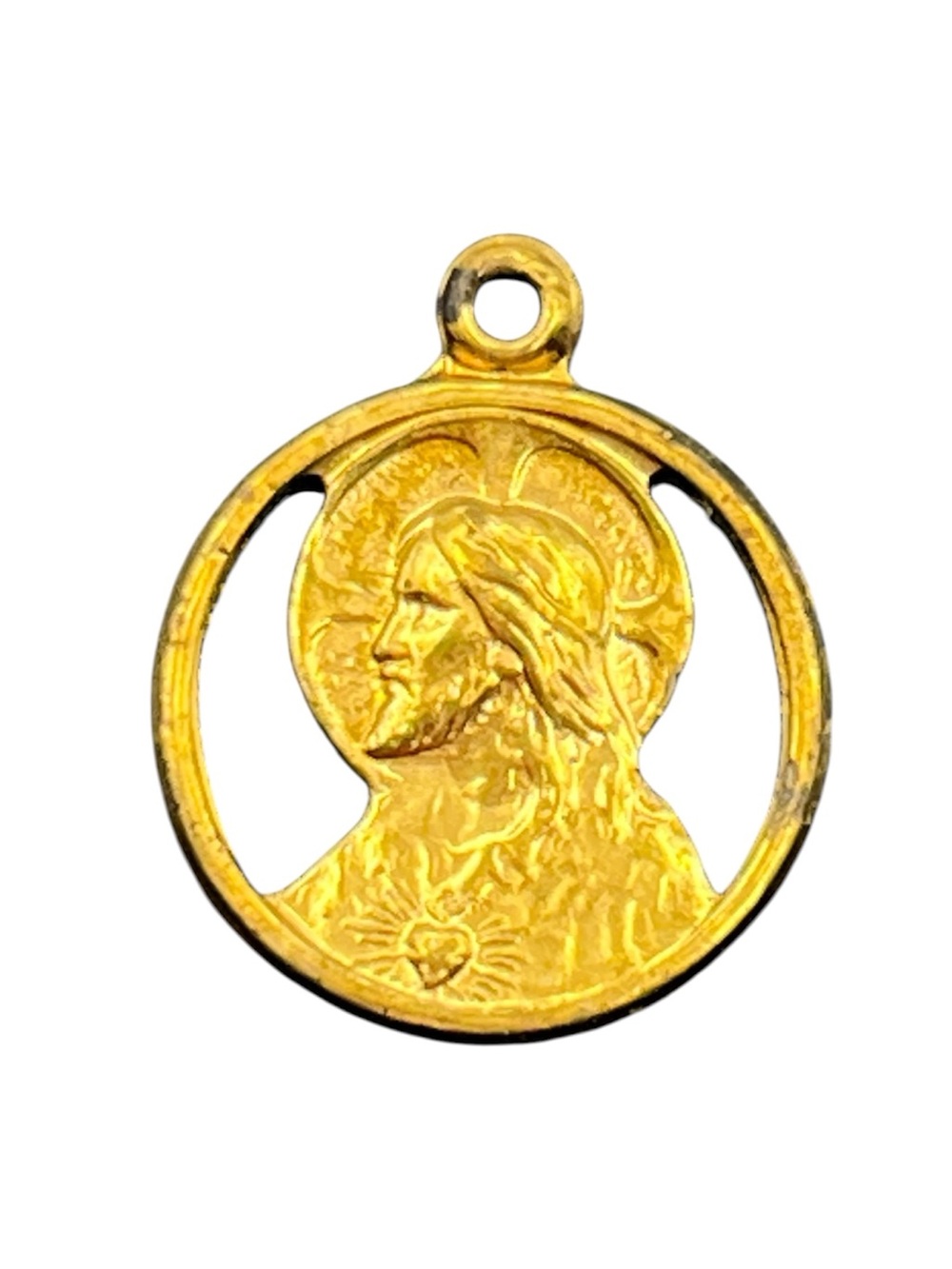 Sacred Heart of Jesus religious Catholic gold tone pendant for necklace